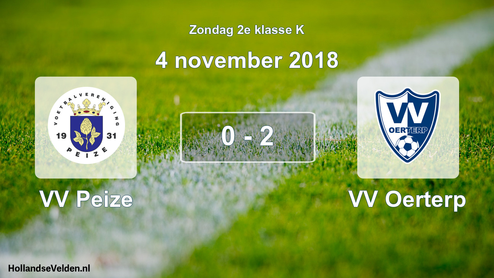 Total number of matches played: VV Peize - VV Oerterp 0 - 2 (4 November 2018)