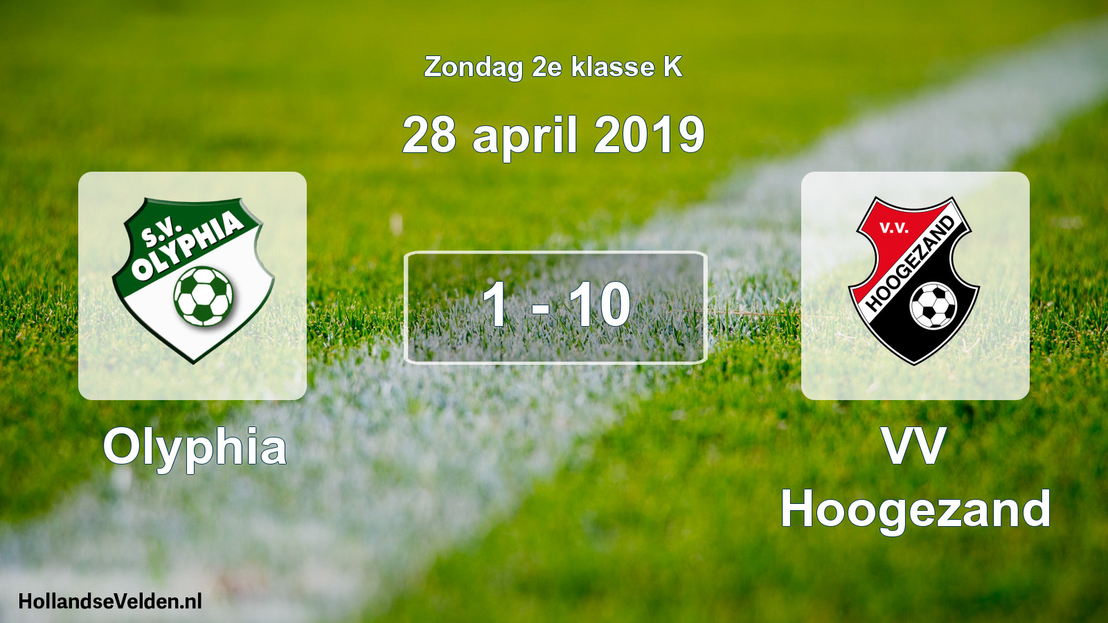 Total number of matches played: Olyphia - VV Hoogezand 1 - 10 (28 April 2019)