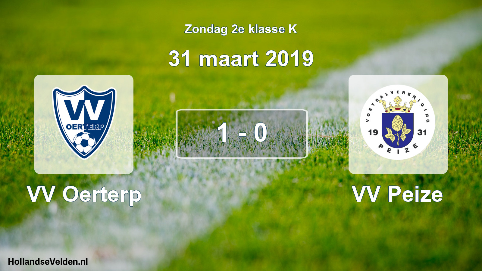 Total number of matches played: VV Oerterp - VV Peize 1 - 0 (31 March 2019)