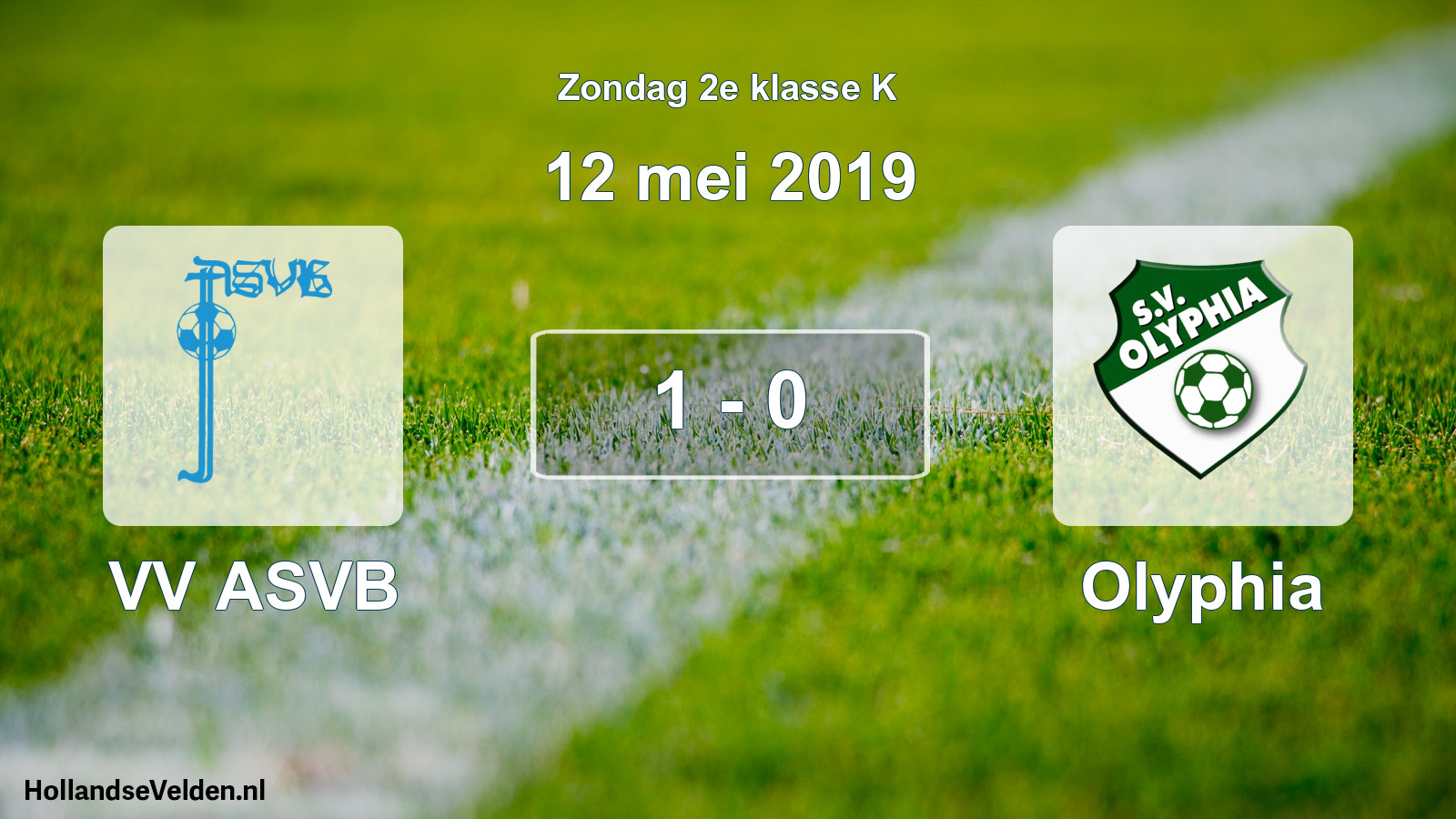 Total number of matches played: VV ASVB - Olyphia 1 - 0 (12 May 2019)