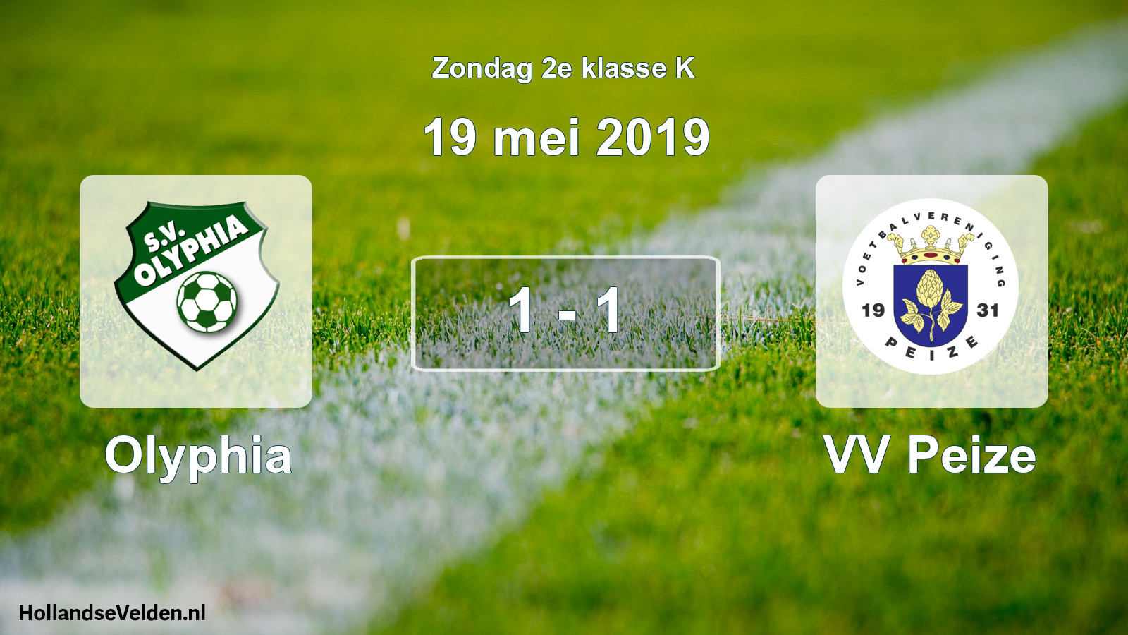 Total number of matches played: Olyphia - VV Peize 1 - 1 (19 May 2019)