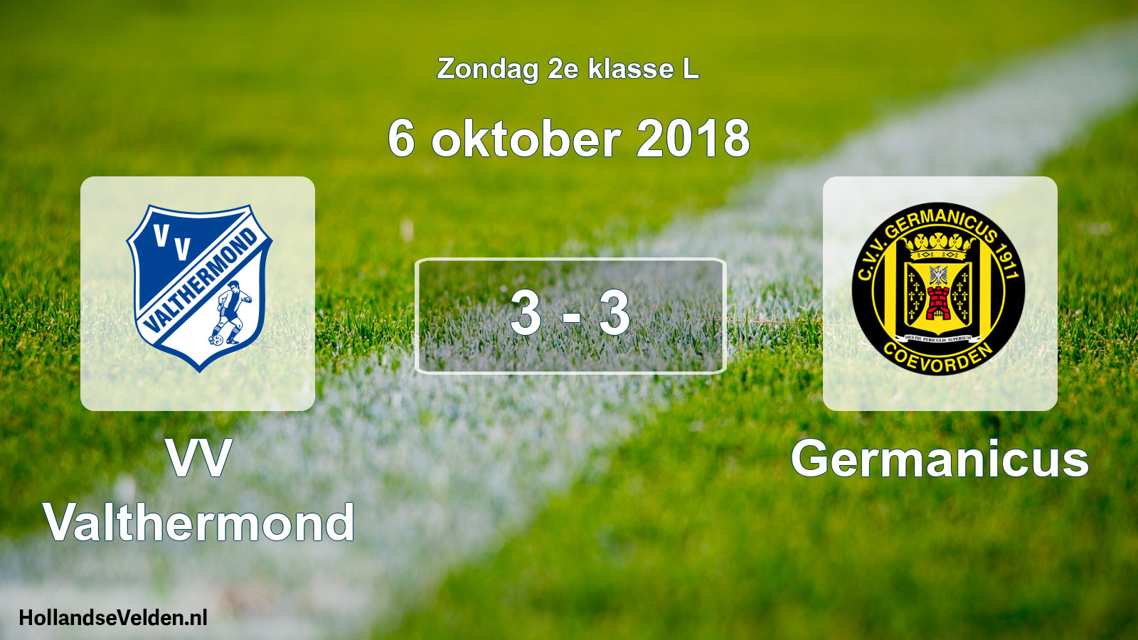 Total number of matches played: VV Valthermond - Germanicus 3 - 3 (6 October 2018)
