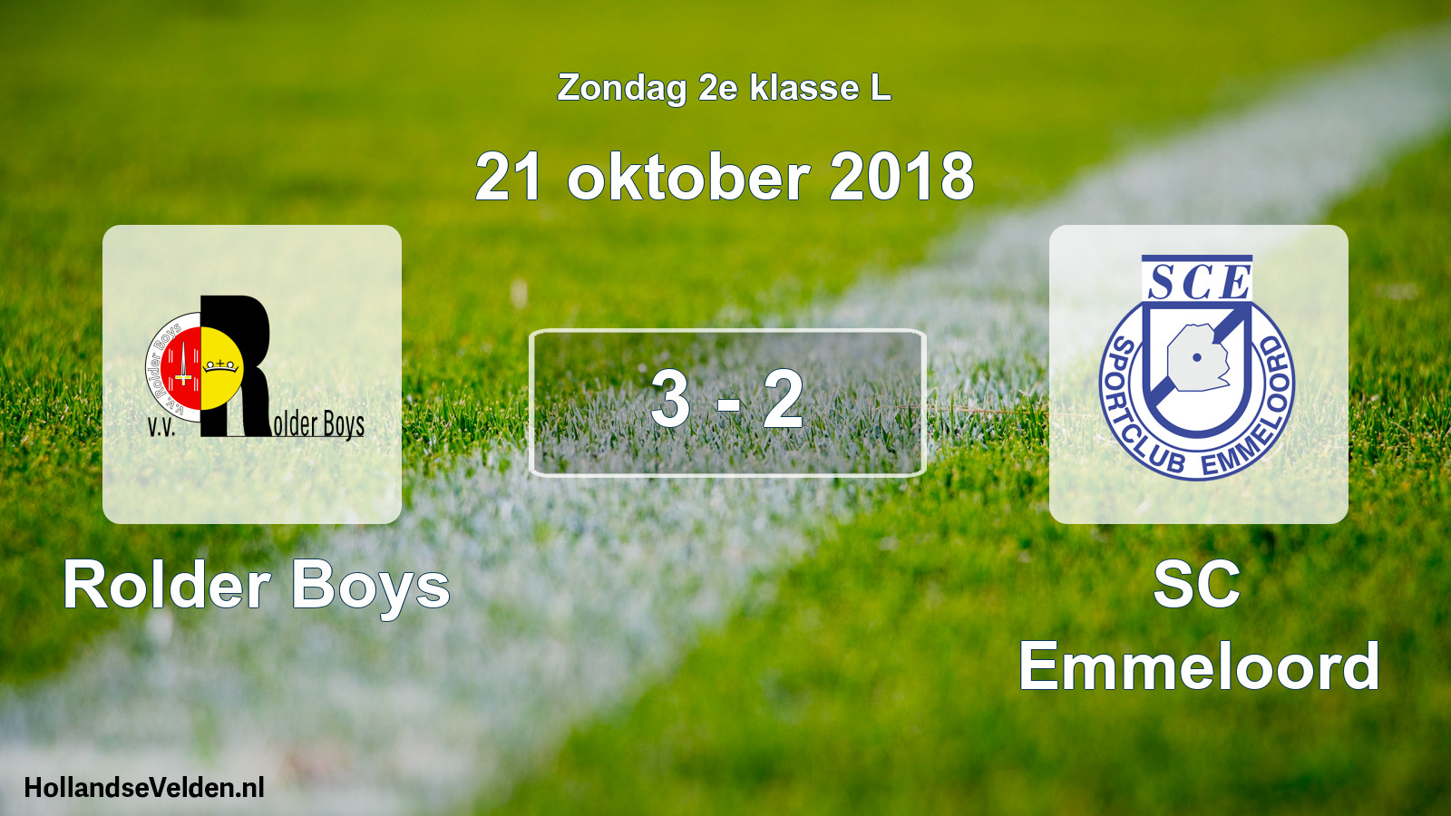 Total number of matches played: Rolder Boys - SC Emmeloord 3 - 2 (21 October 2018)