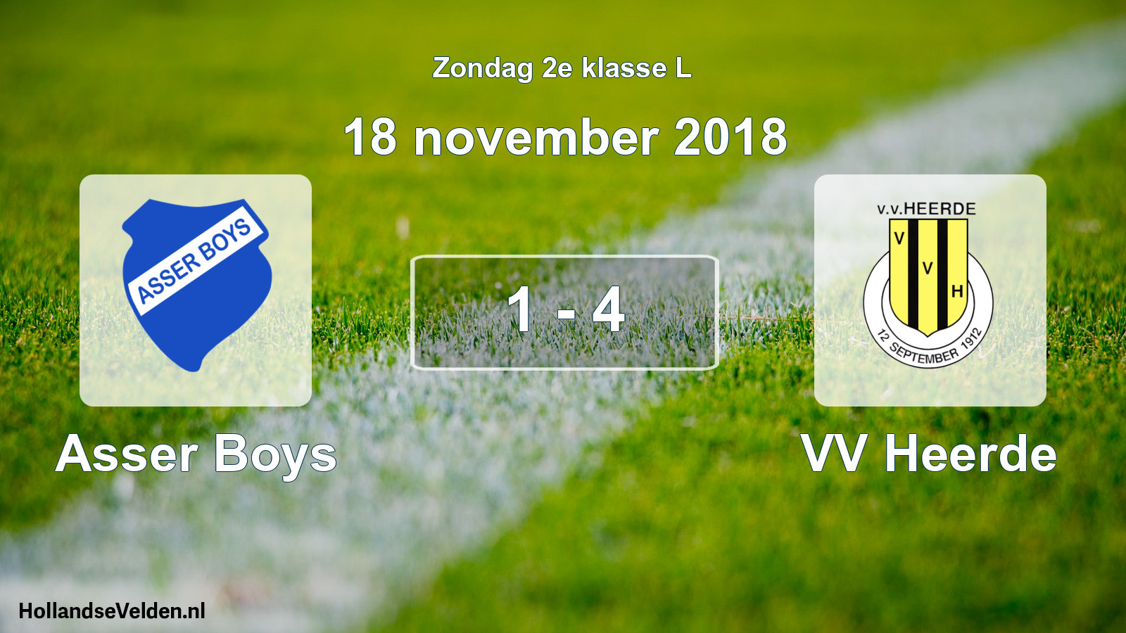 Total number of matches played: Asser Boys - VV Heerde 1 - 4 (18 November 2018)