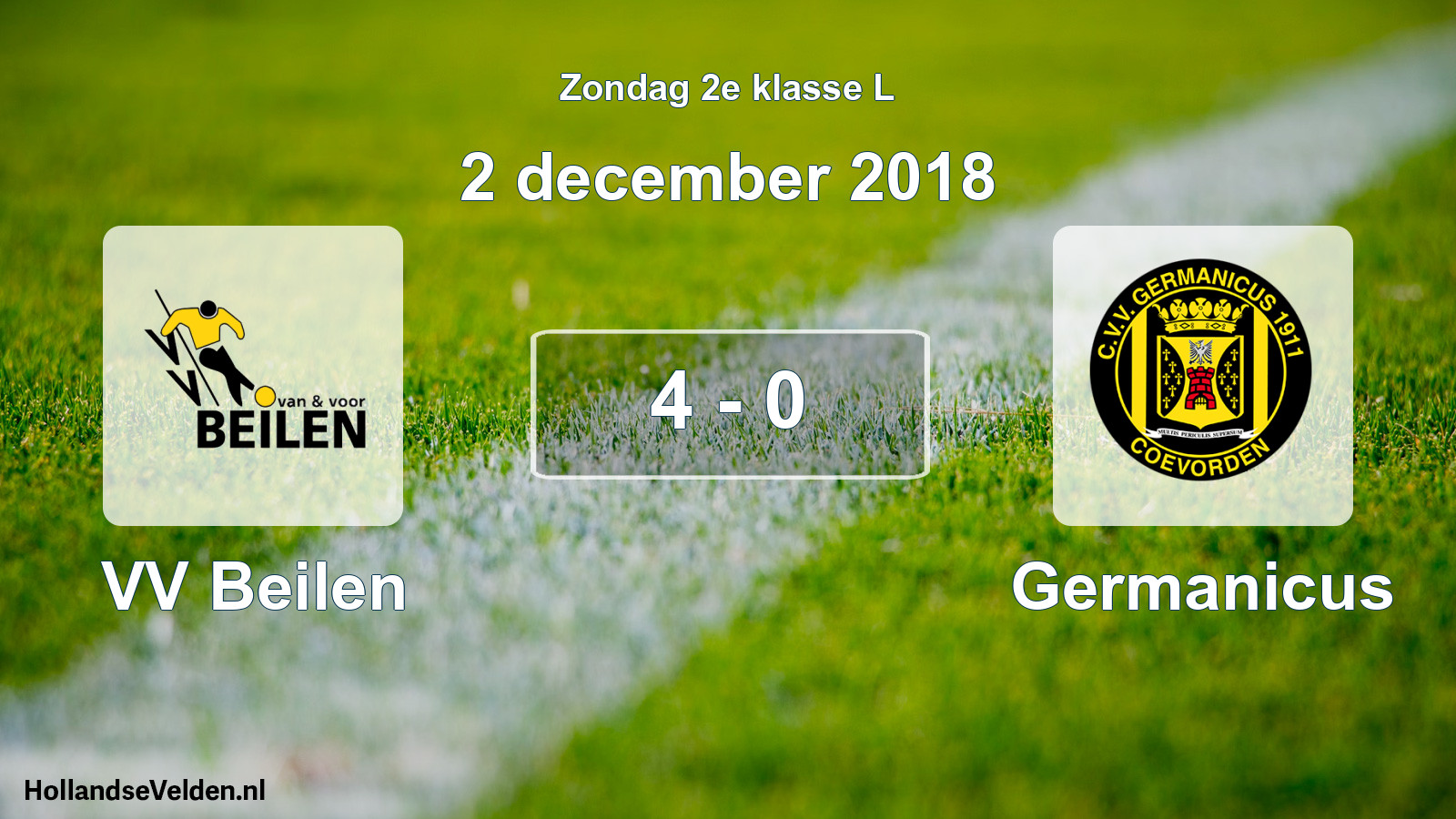 Total number of matches played: VV Beilen - Germanicus 4 - 0 (2 December 2018)
