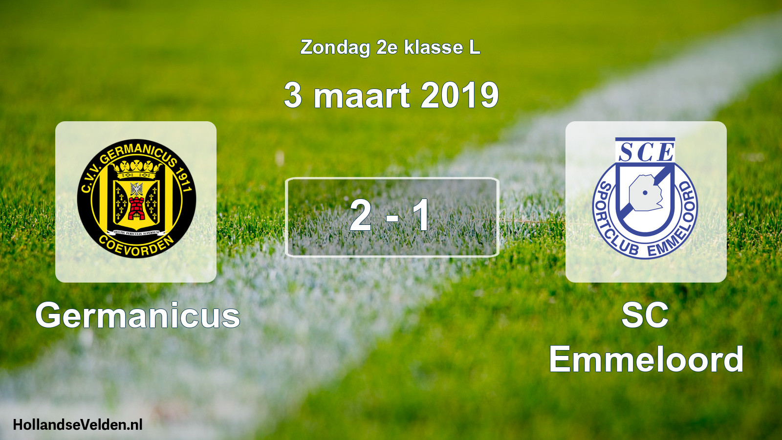 Total number of matches played: Germanicus - SC Emmeloord 2 - 1 (3 March 2019)