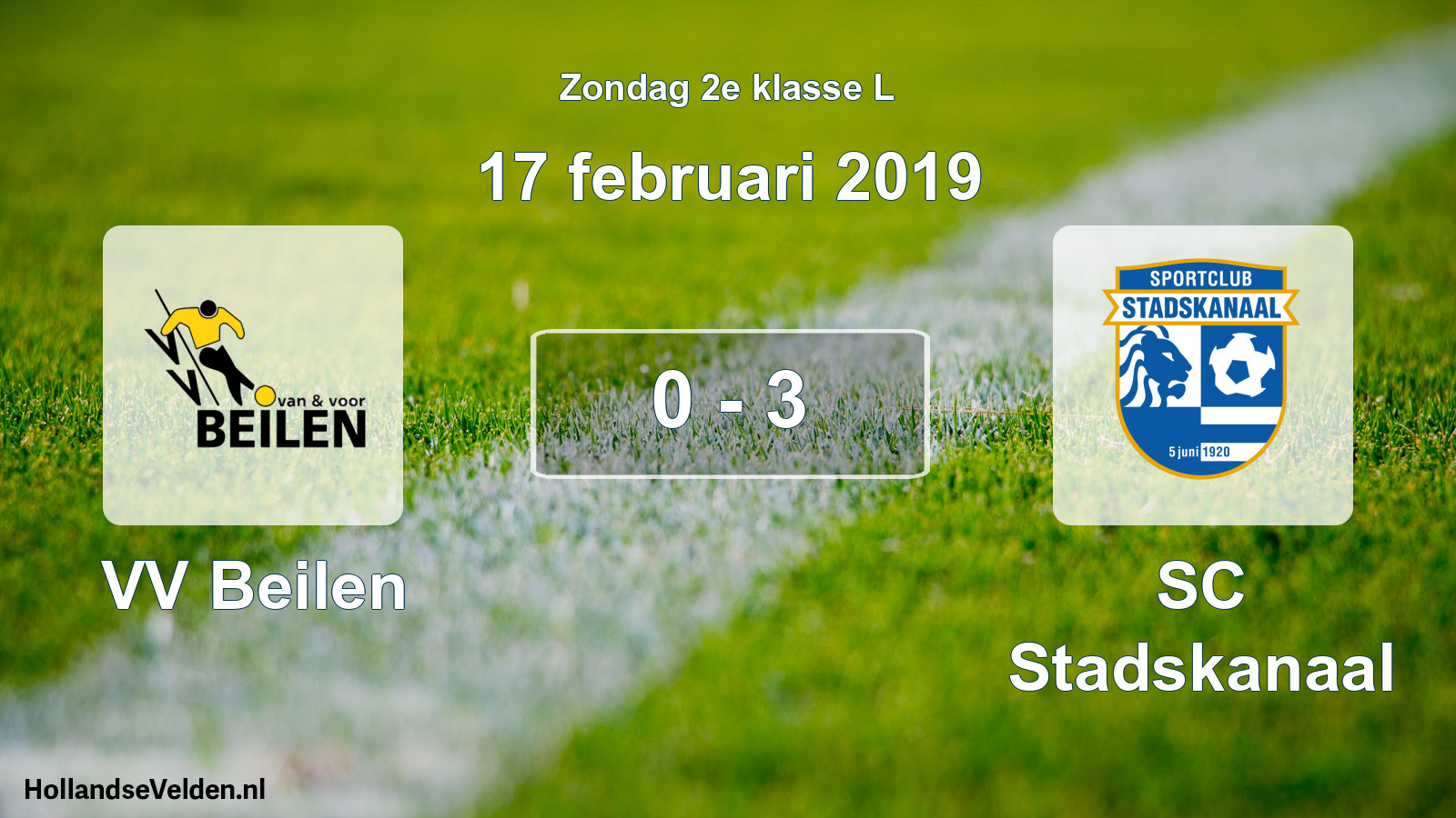 Total number of matches played: VV Beilen - SC Stadskanaal 0 - 3 (17 February 2019)