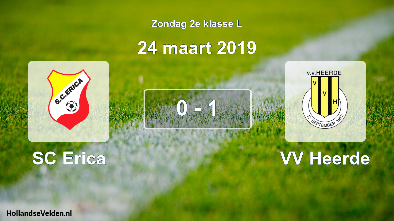Total number of matches played: SC Erica - VV Heerde 0 - 1 (24 March 2019)