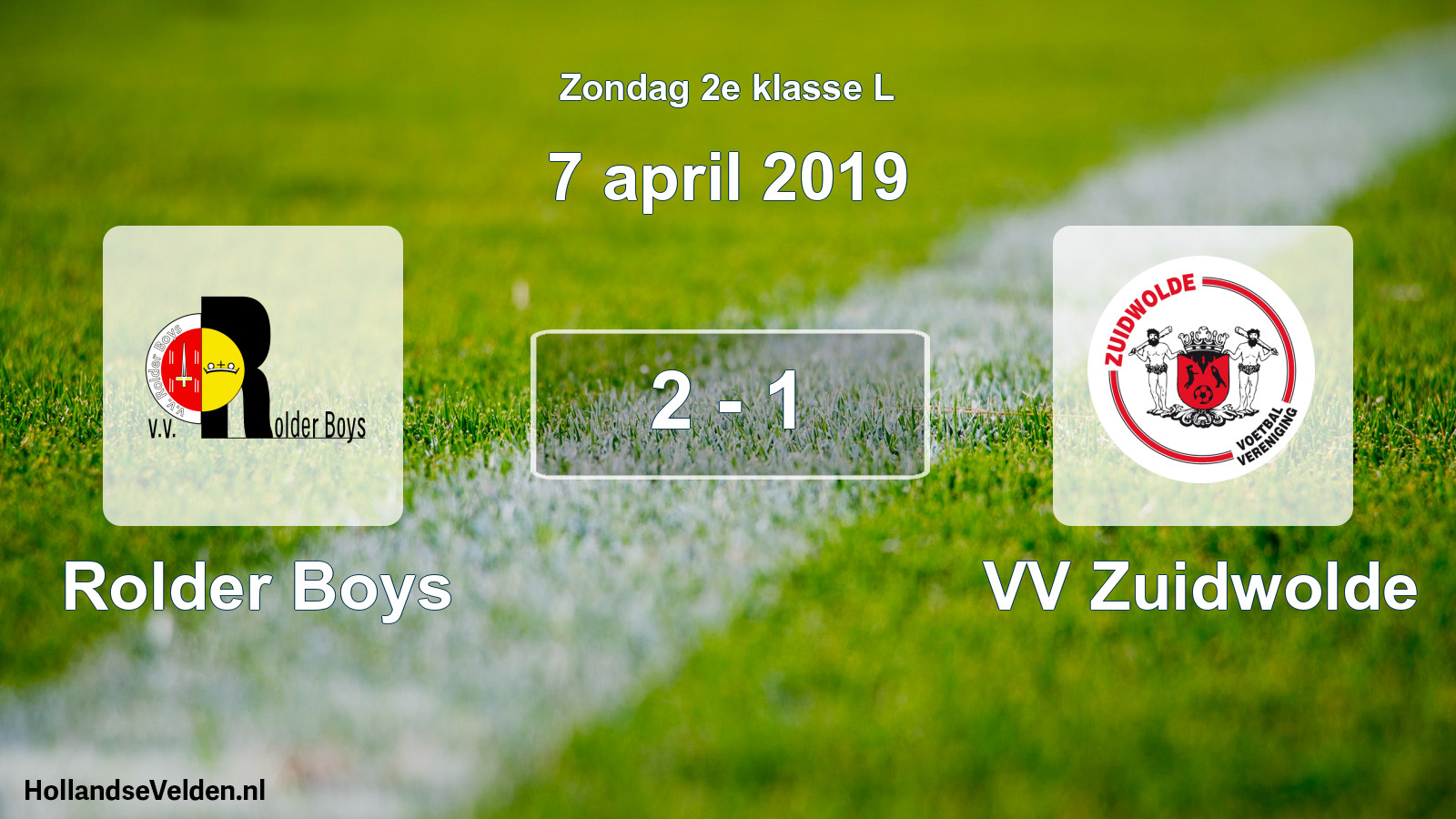 Total number of matches played: Rolder Boys - VV Zuidwolde 2 - 1 (7 April 2019)