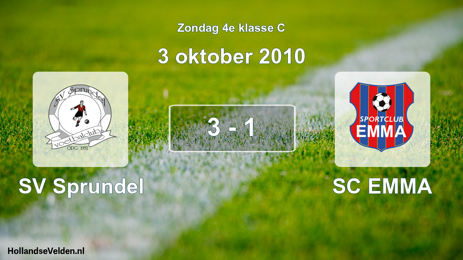 Total number of matches played: SV Sprundel - SC EMMA 3 - 1 (3 October 2010)