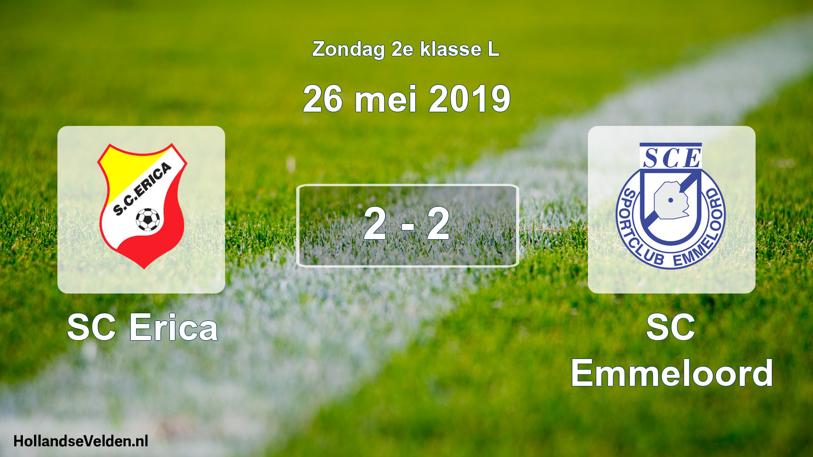 Total number of matches played: SC Erica - SC Emmeloord 2 - 2 (26 May 2019)