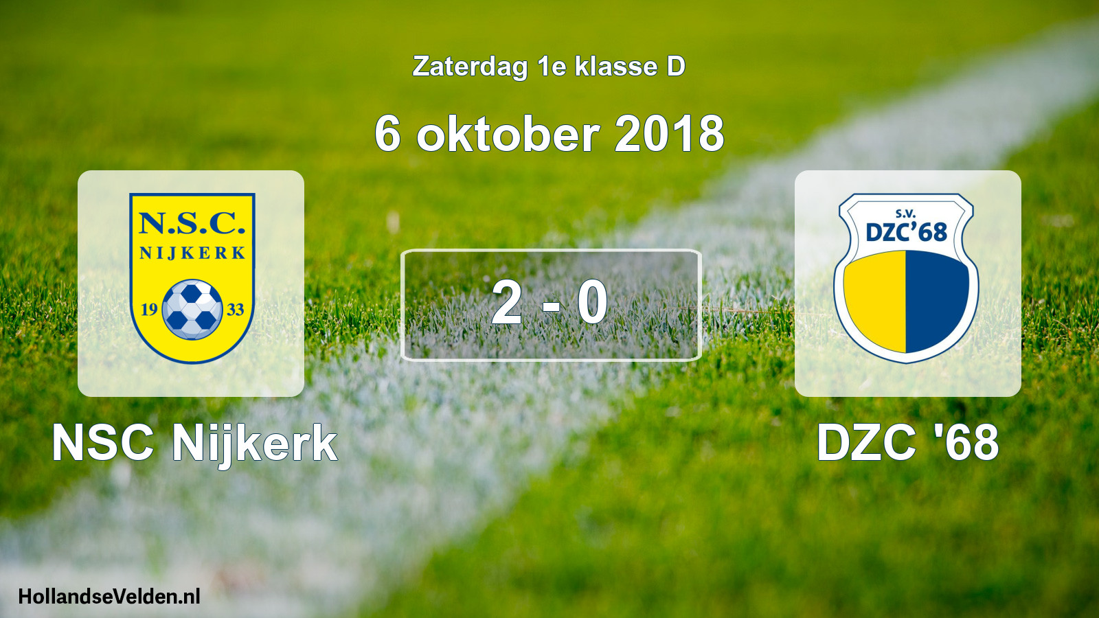 Total number of matches played: NSC Nijkerk - DZC '68 2 - 0 (6 October 2018)