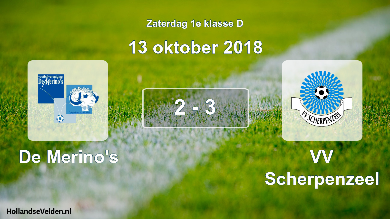 Total number of matches played: De Merino's - VV Scherpenzeel 2 - 3 (13 October 2018)
