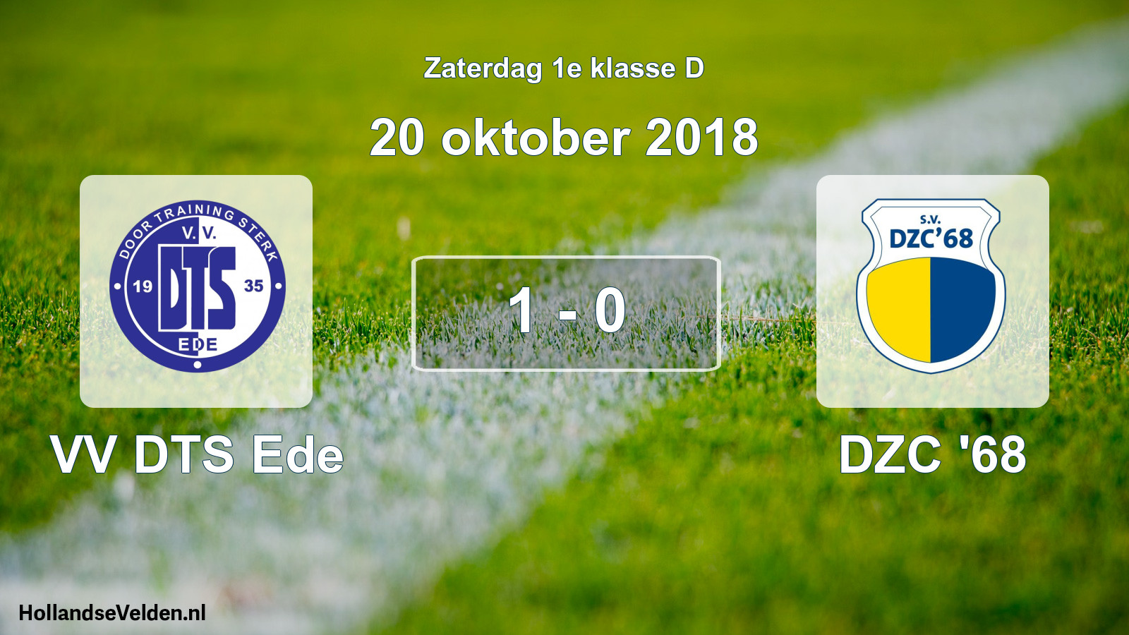 Total number of matches played: VV DTS Ede - DZC '68 1 - 0 (20 October 2018)