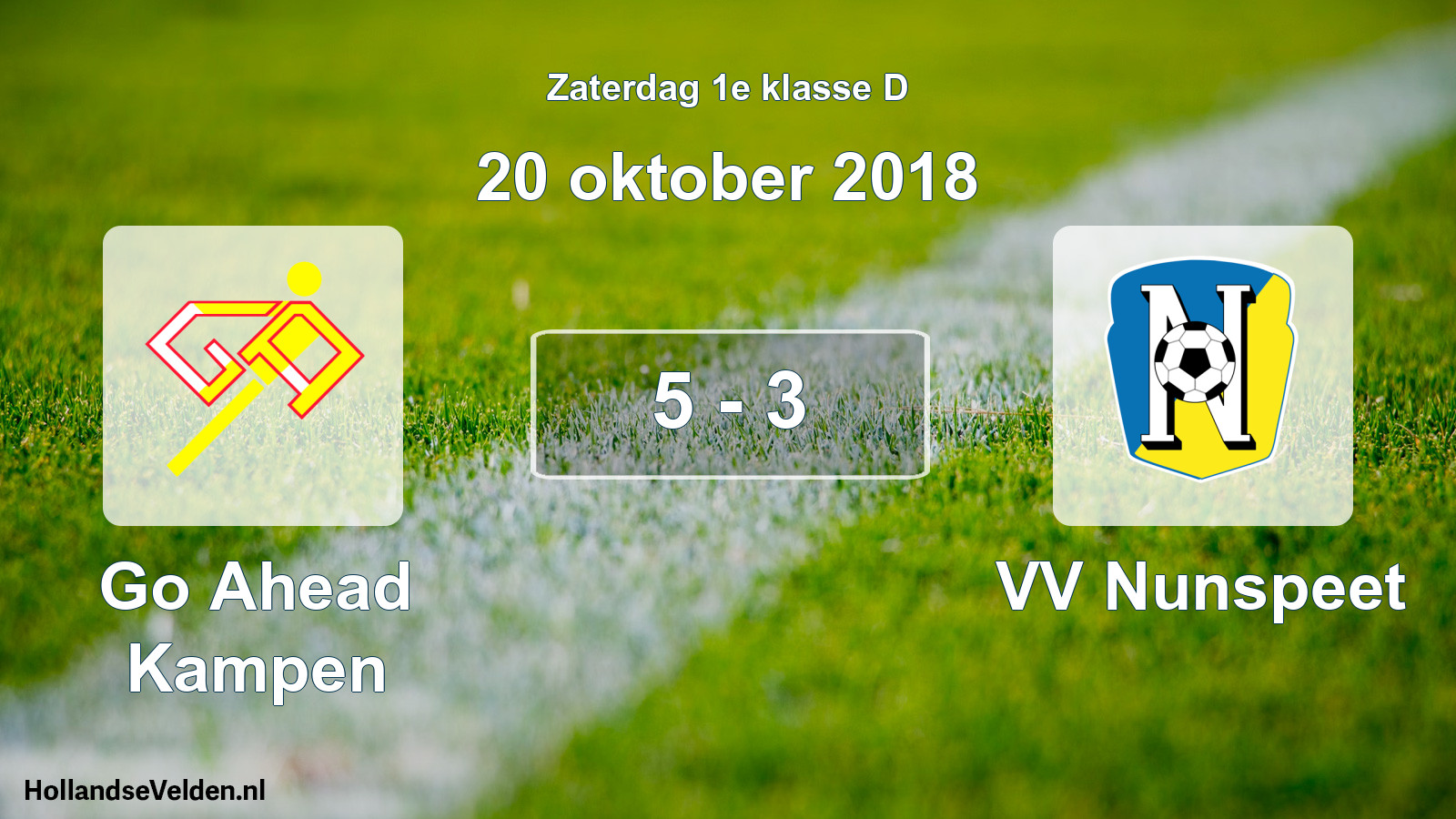 Total number of matches played: Go Ahead Kampen - VV Nunspeet 5 - 3 (20 October 2018)