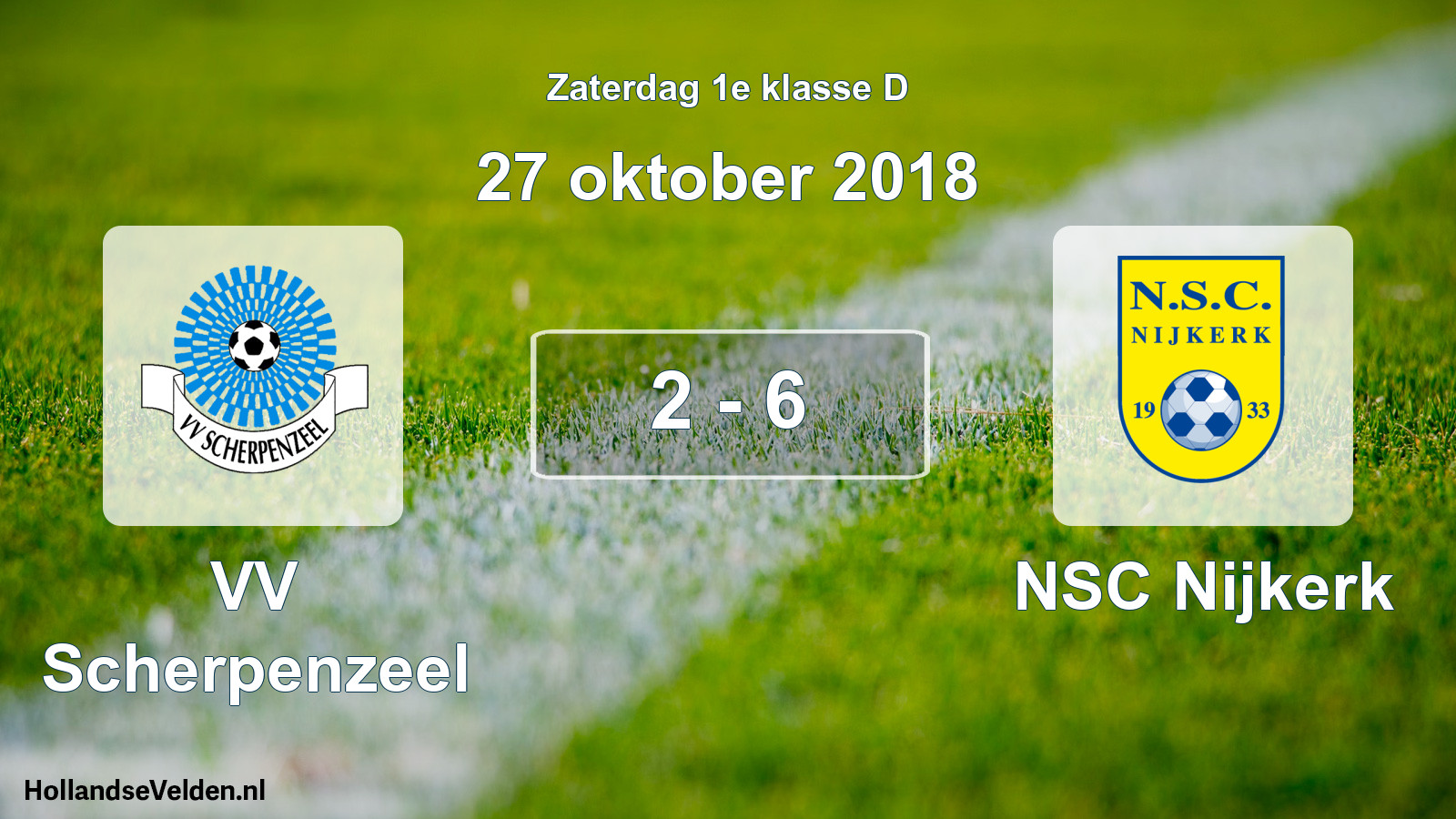 Total number of matches played: VV Scherpenzeel - NSC Nijkerk 2 - 6 (27 October 2018)