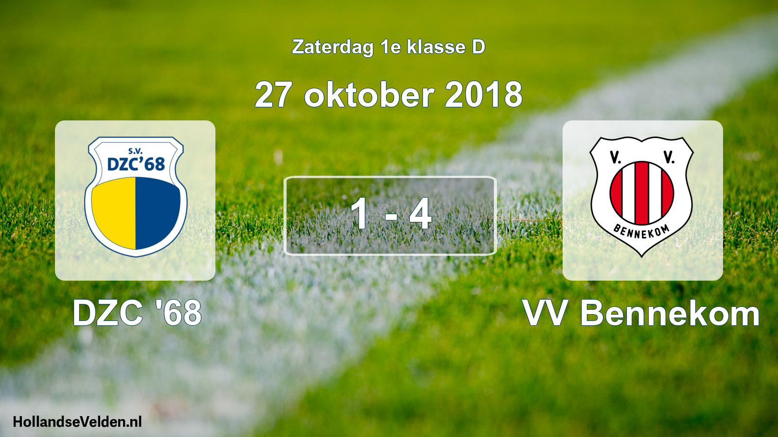 Total number of matches played: DZC '68 - VV Bennekom 1 - 4 (27 October 2018)