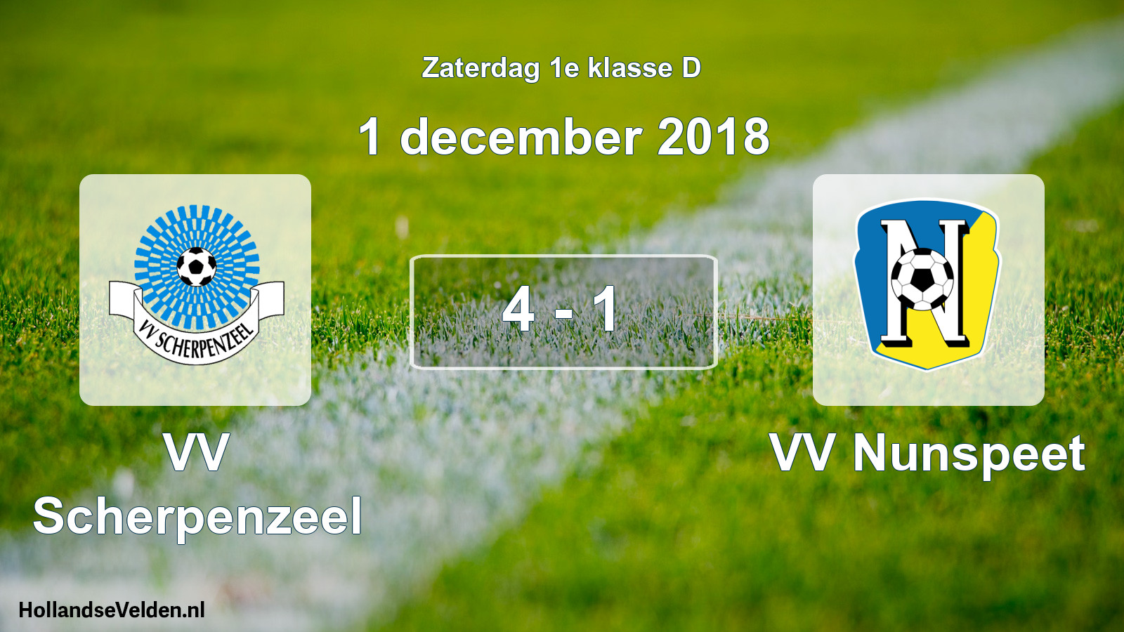 Total number of matches played: VV Scherpenzeel - VV Nunspeet 4 - 1 (1 December 2018)
