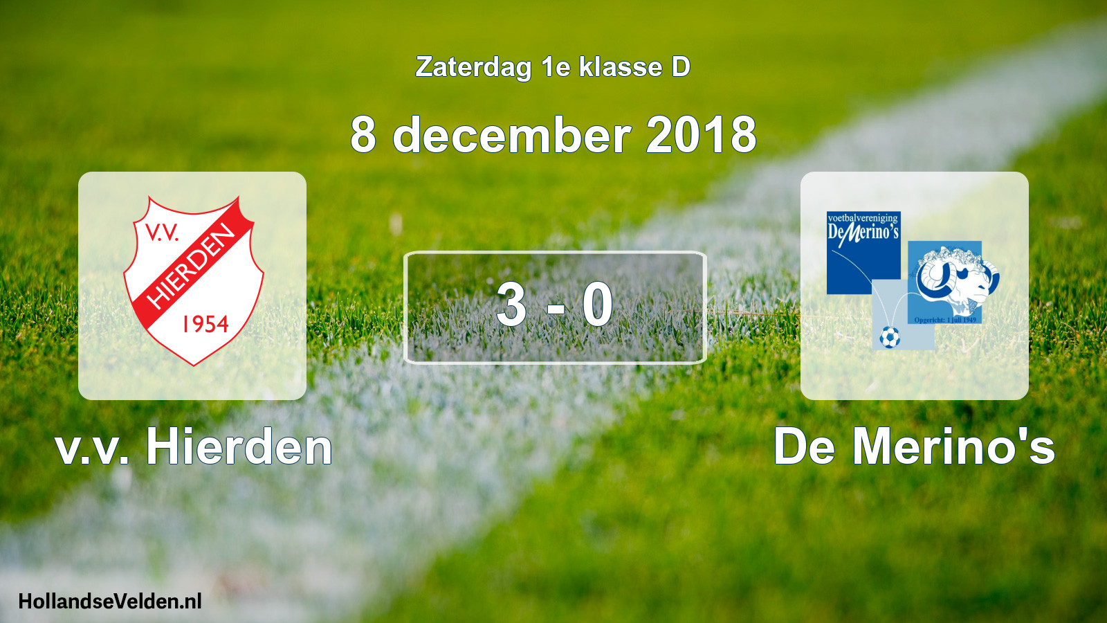 Total number of matches played: v.v. Hierden - De Merino's 3 - 0 (8 December 2018)