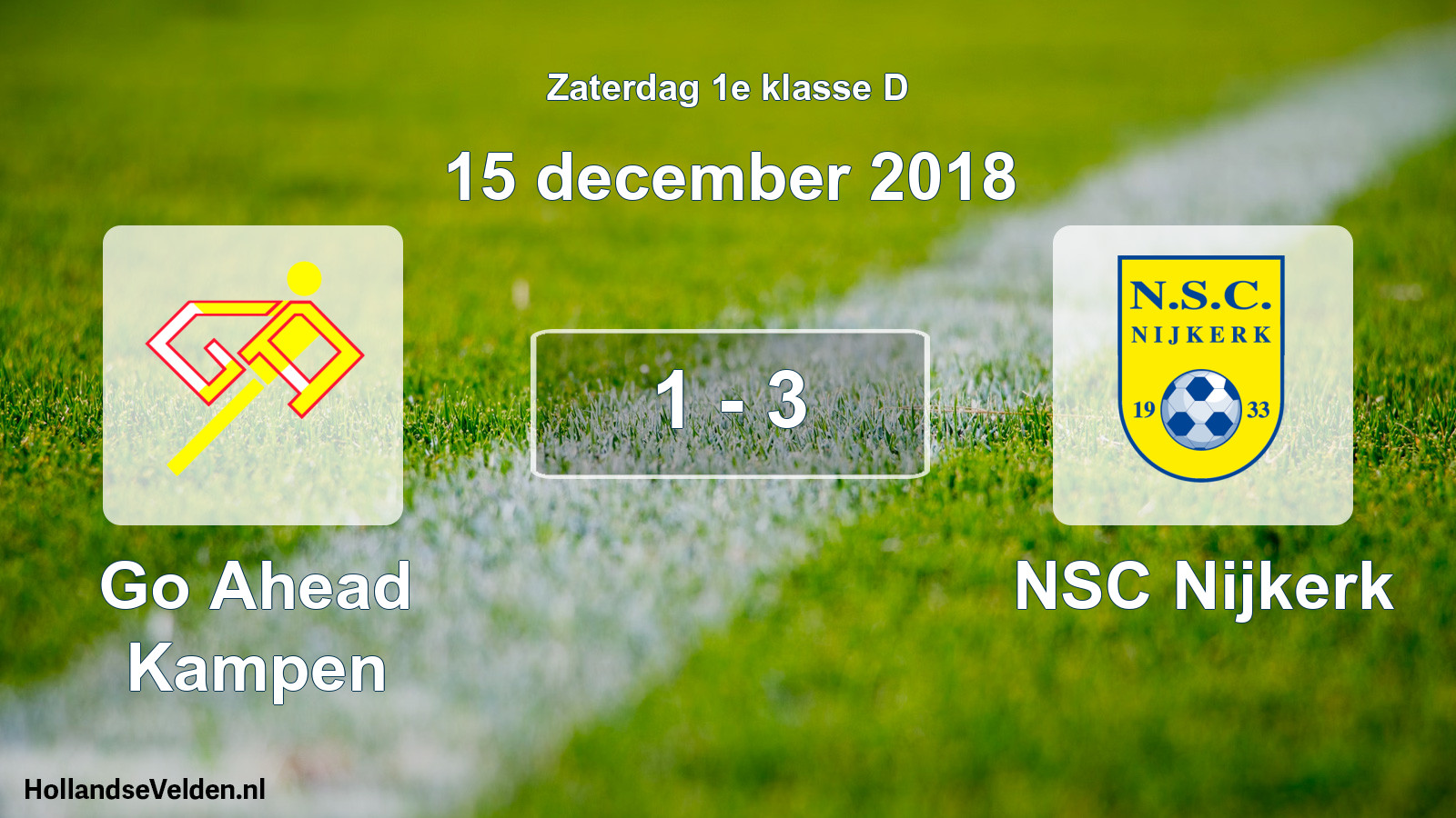 Total number of matches played: Go Ahead Kampen - NSC Nijkerk 1 - 3 (15 December 2018)