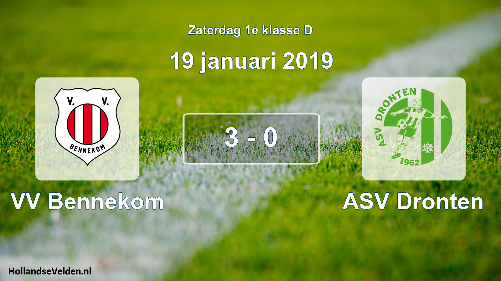 Total number of matches played: VV Bennekom - ASV Dronten 3 - 0 (19 January 2019)
