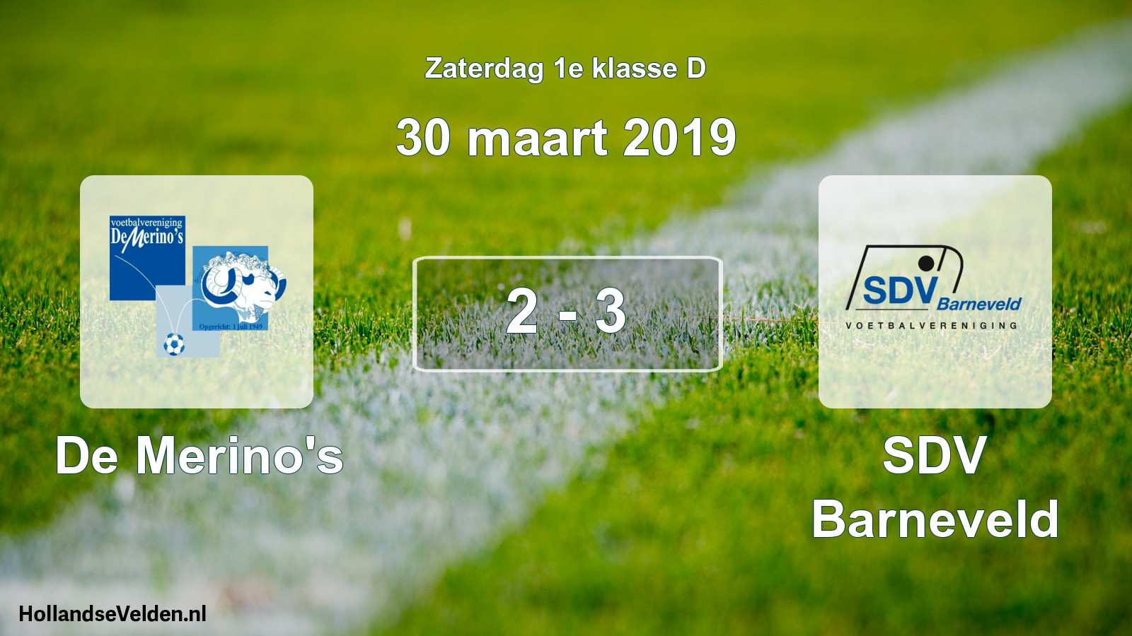 Total number of matches played: De Merino's - SDV Barneveld 2 - 3 (30 March 2019)