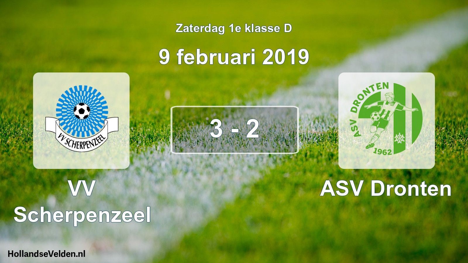 Total number of matches played: VV Scherpenzeel - ASV Dronten 3 - 2 (9 February 2019)