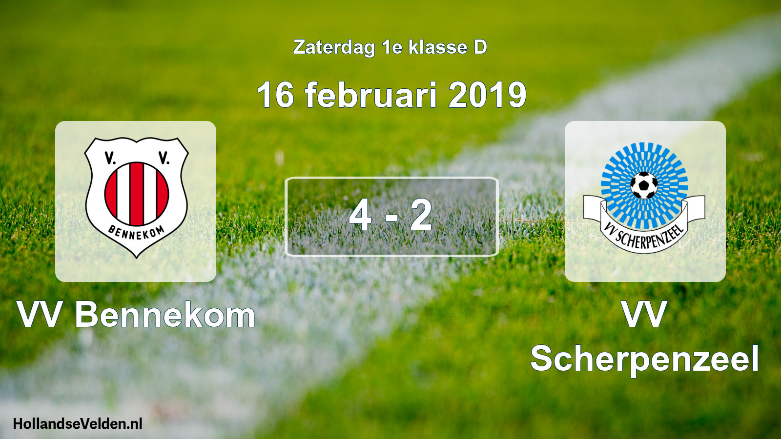 Total number of matches played: VV Bennekom - VV Scherpenzeel 4 - 2 (16 February 2019)