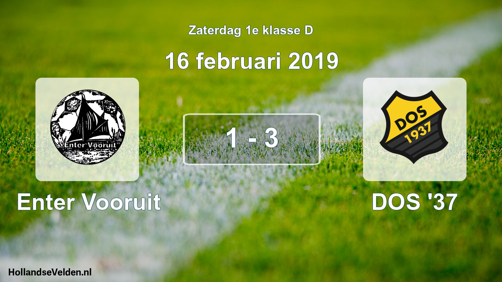 Total number of matches played: Enter Vooruit - DOS '37 1 - 3 (16 February 2019)