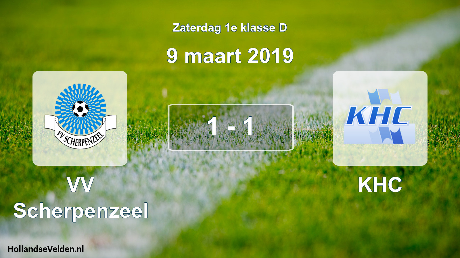 Total number of matches played: VV Scherpenzeel - KHC 1 - 1 (9 March 2019)