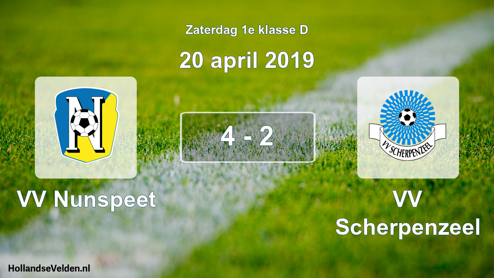 Total number of matches played: VV Nunspeet - VV Scherpenzeel 4 - 2 (20 April 2019)