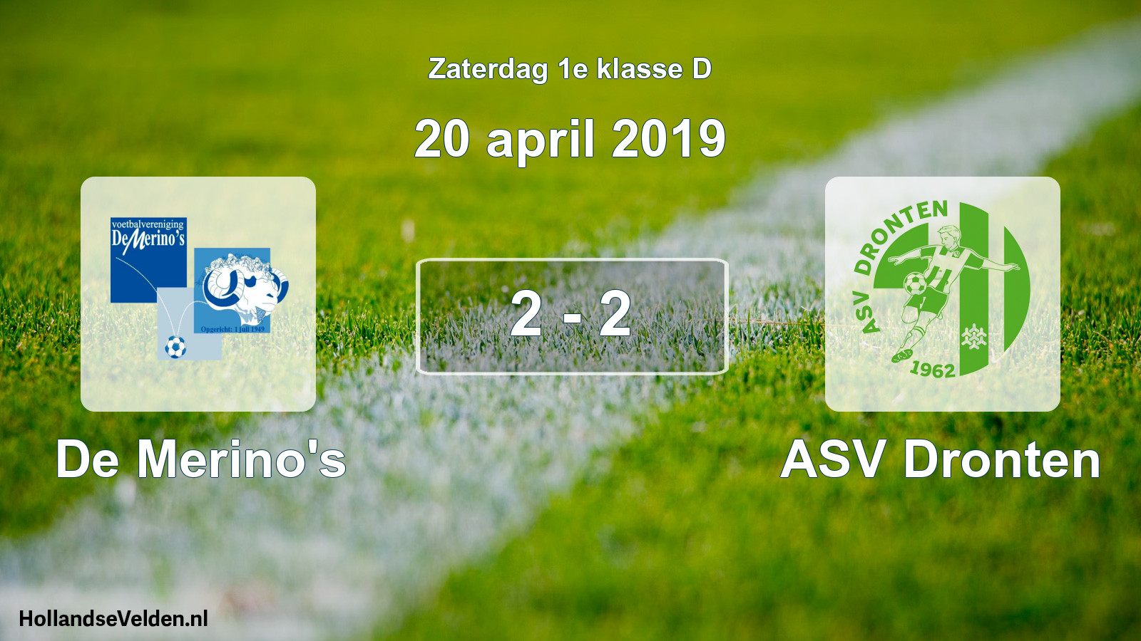 Total number of matches played: De Merino's - ASV Dronten 2 - 2 (20 April 2019)