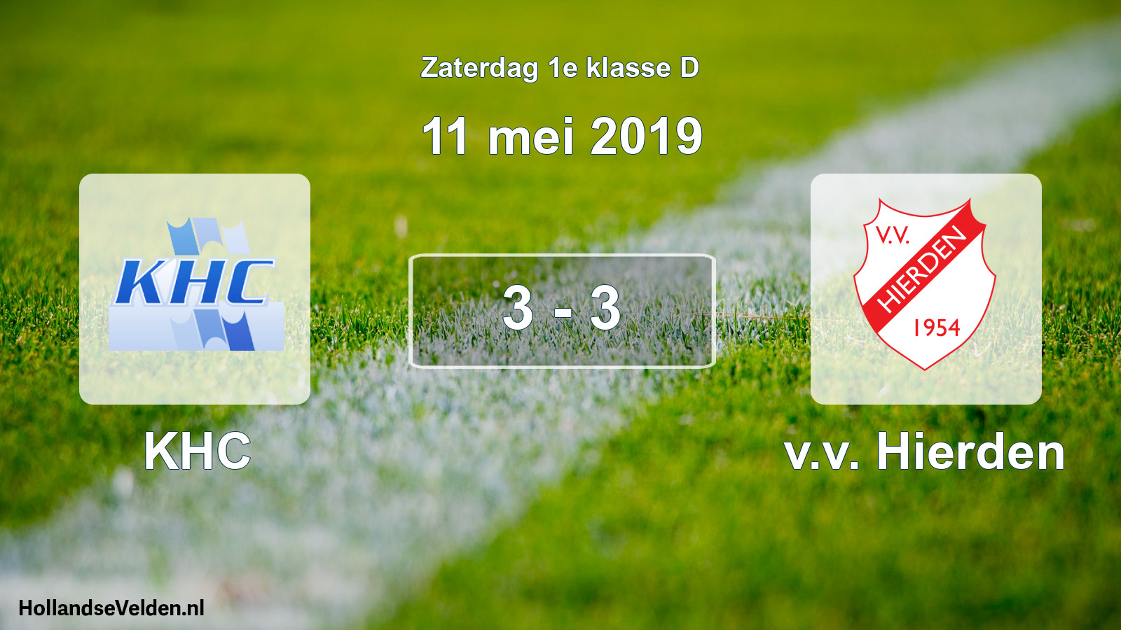 Total number of matches played: KHC - v.v. Hierden 3 - 3 (11 May 2019)