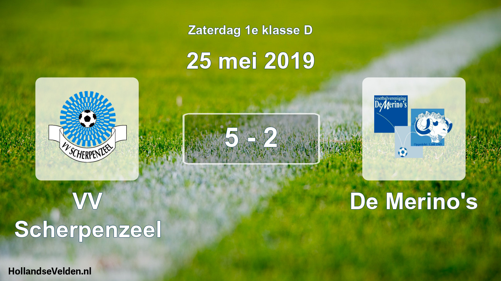 Total number of matches played: VV Scherpenzeel - De Merino's 5 - 2 (25 May 2019)