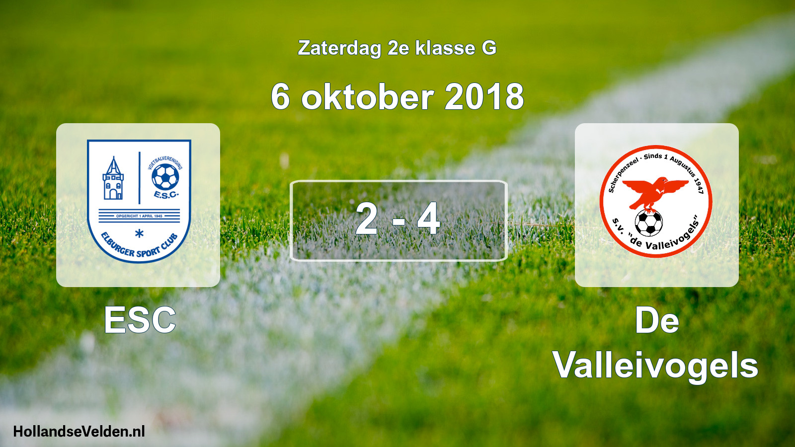 Total number of matches played: ESC - De Valleivogels 2 - 4 (6 October 2018)