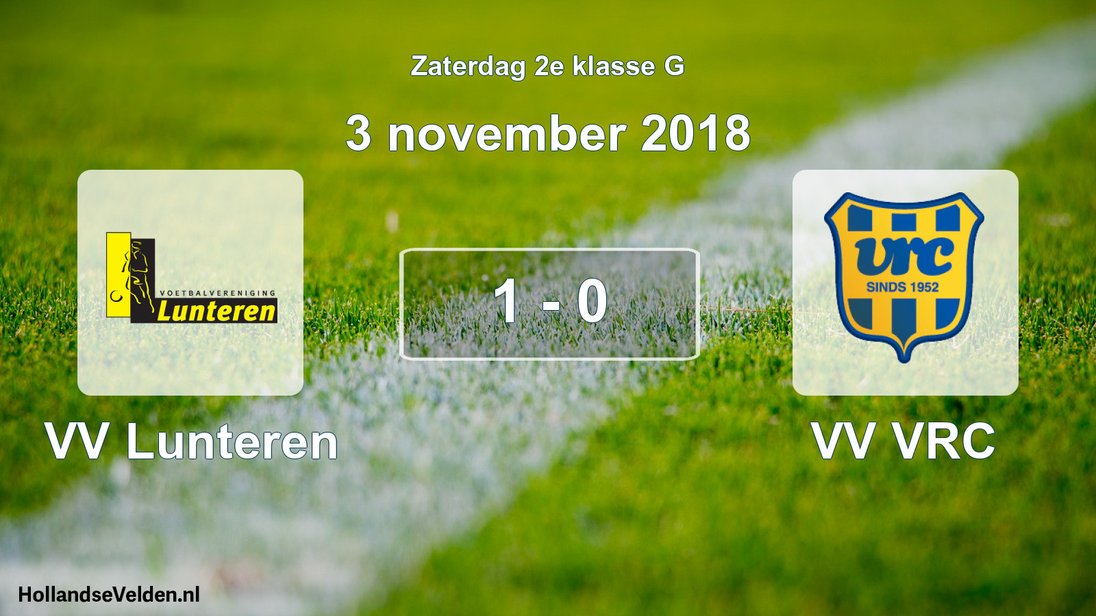 Total number of matches played: VV Lunteren - VV VRC 1 - 0 (3 November 2018)