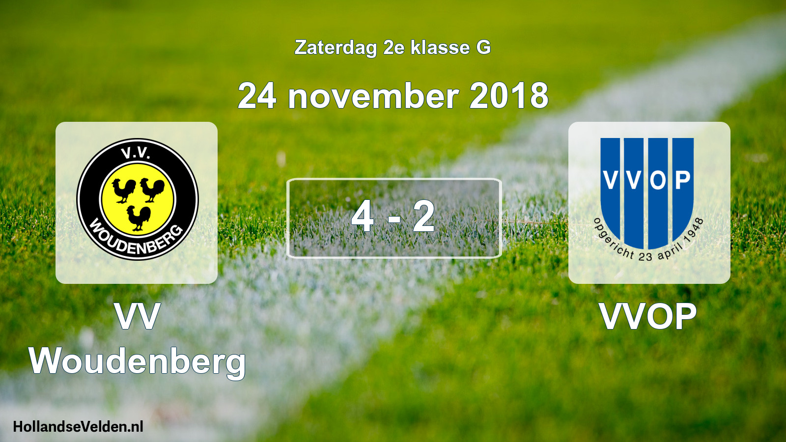 Total number of matches played: VV Woudenberg - VVOP 4 - 2 (24 November 2018)