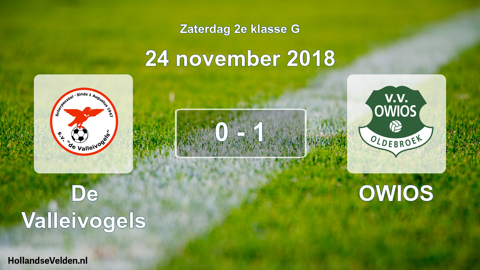 Total number of matches played: De Valleivogels - OWIOS 0 - 1 (24 November 2018)
