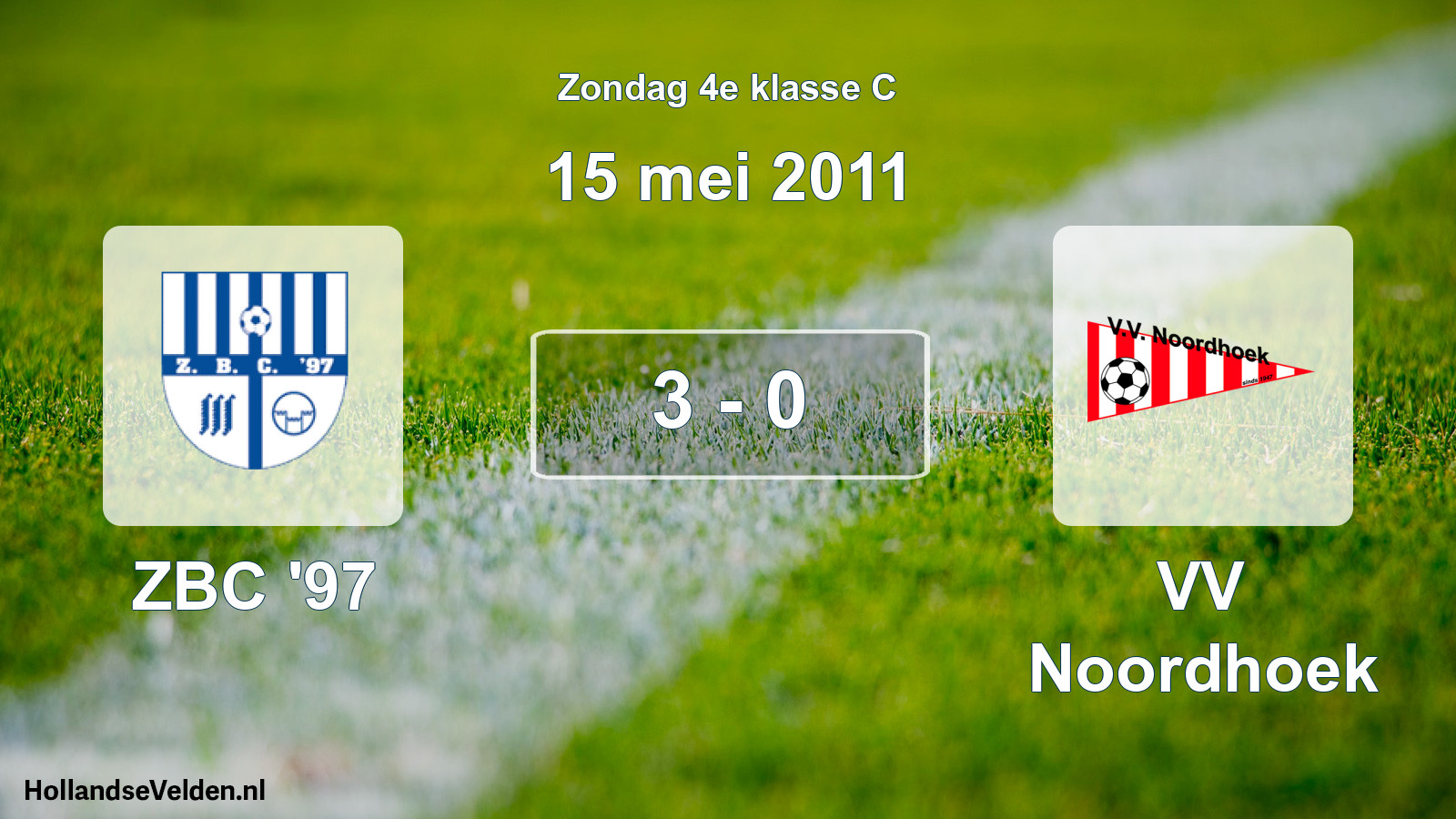 Total number of matches played: ZBC '97 - VV Noordhoek 3 - 0 (15 May 2011)