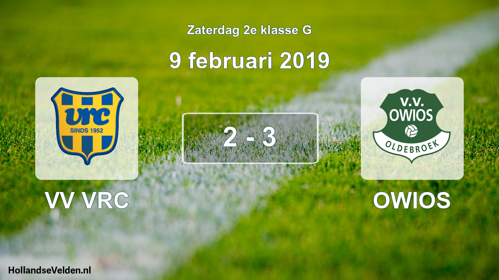 Total number of matches played: VV VRC - OWIOS 2 - 3 (9 February 2019)