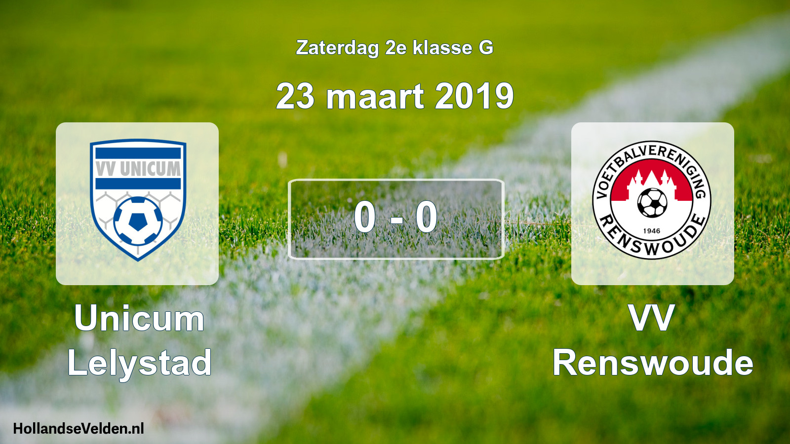 Total number of matches played: Unicum Lelystad - VV Renswoude 0 - 0 (23 March 2019)