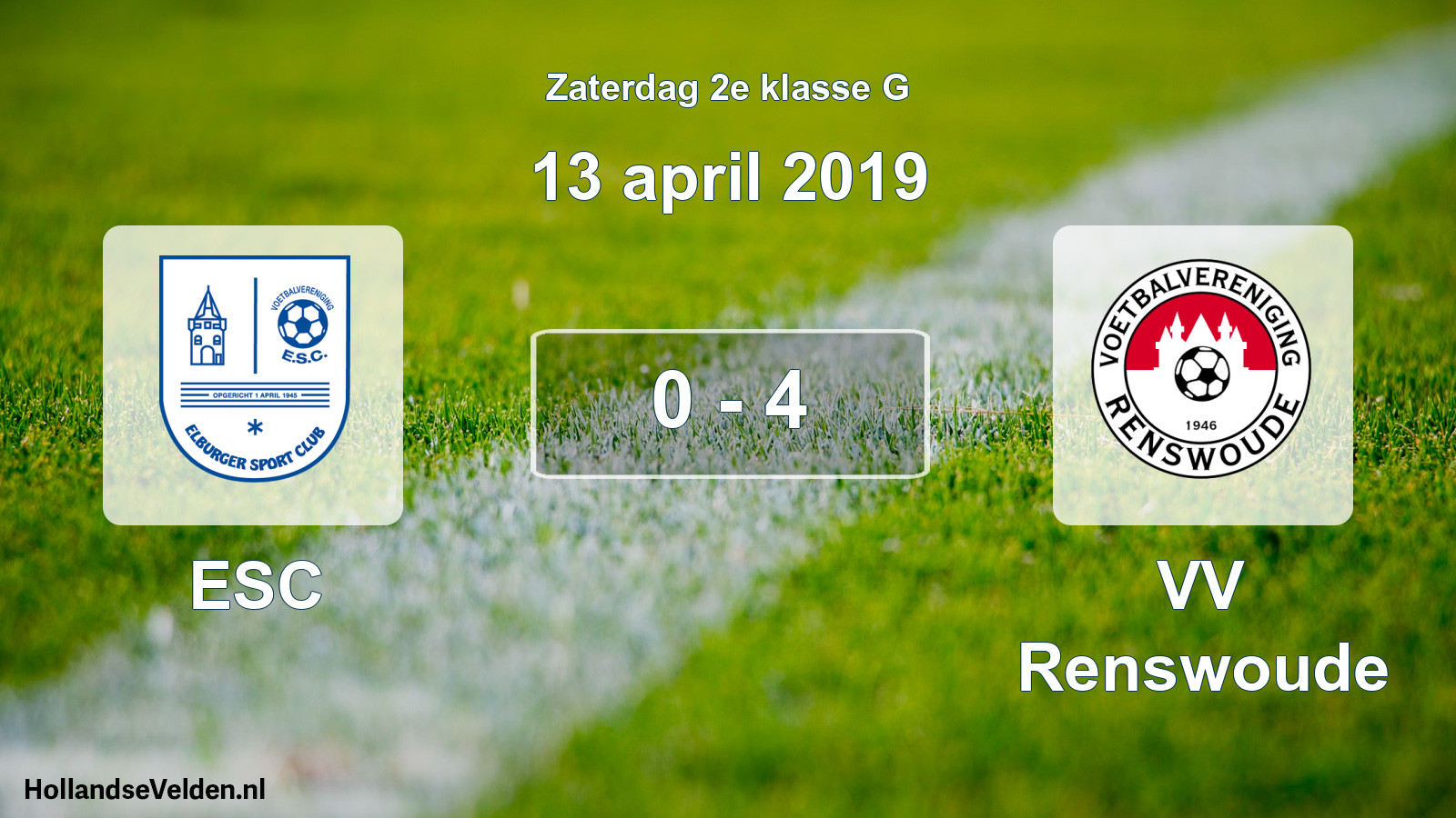 Total number of matches played: ESC - VV Renswoude 0 - 4 (13 April 2019)