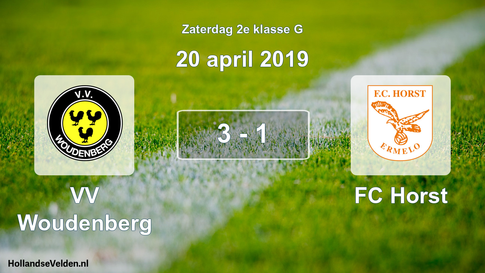 Total number of matches played: VV Woudenberg - FC Horst 3 - 1 (20 April 2019)
