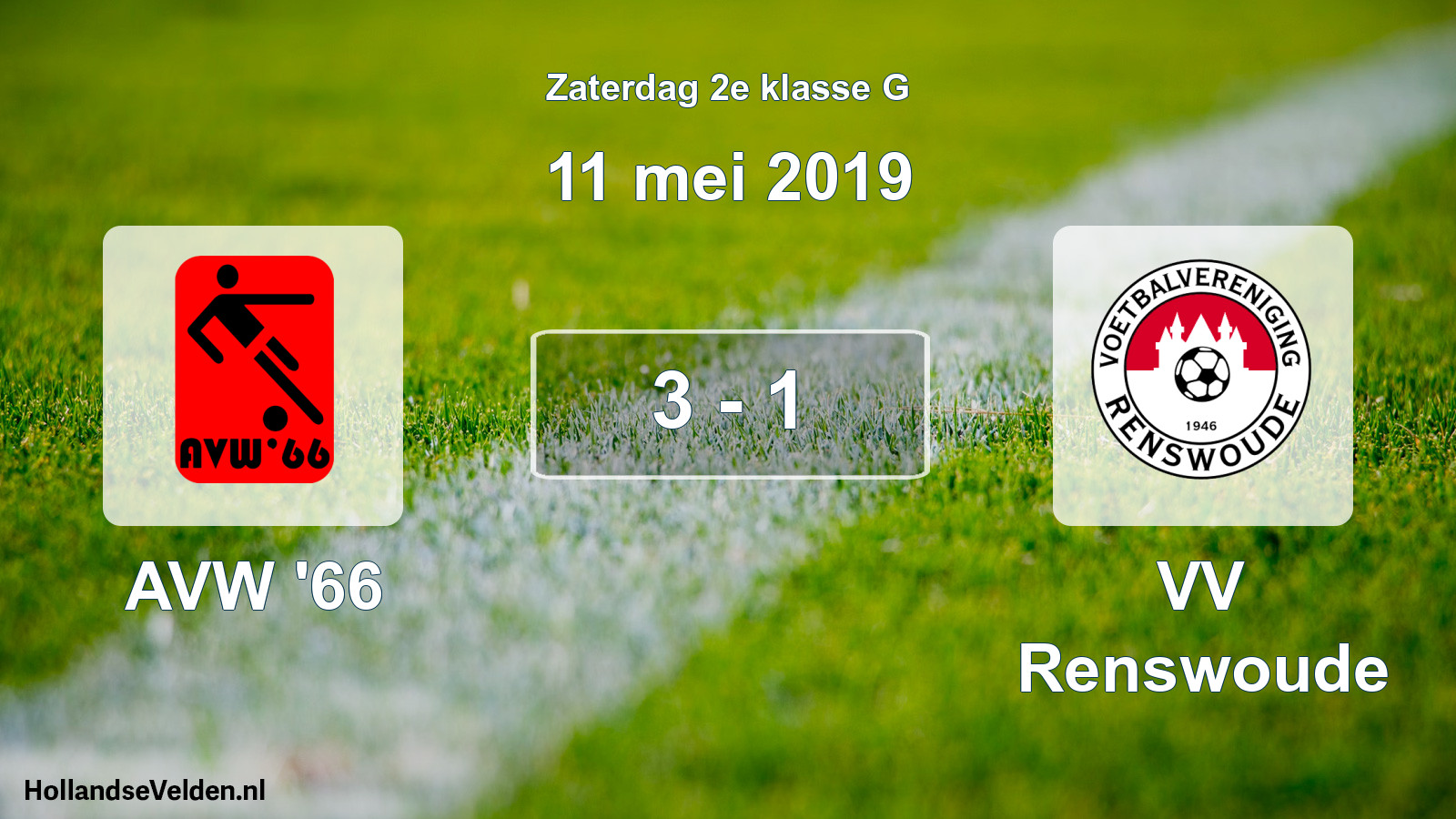 Total number of matches played: AVW '66 - VV Renswoude 3 - 1 (11 May 2019)