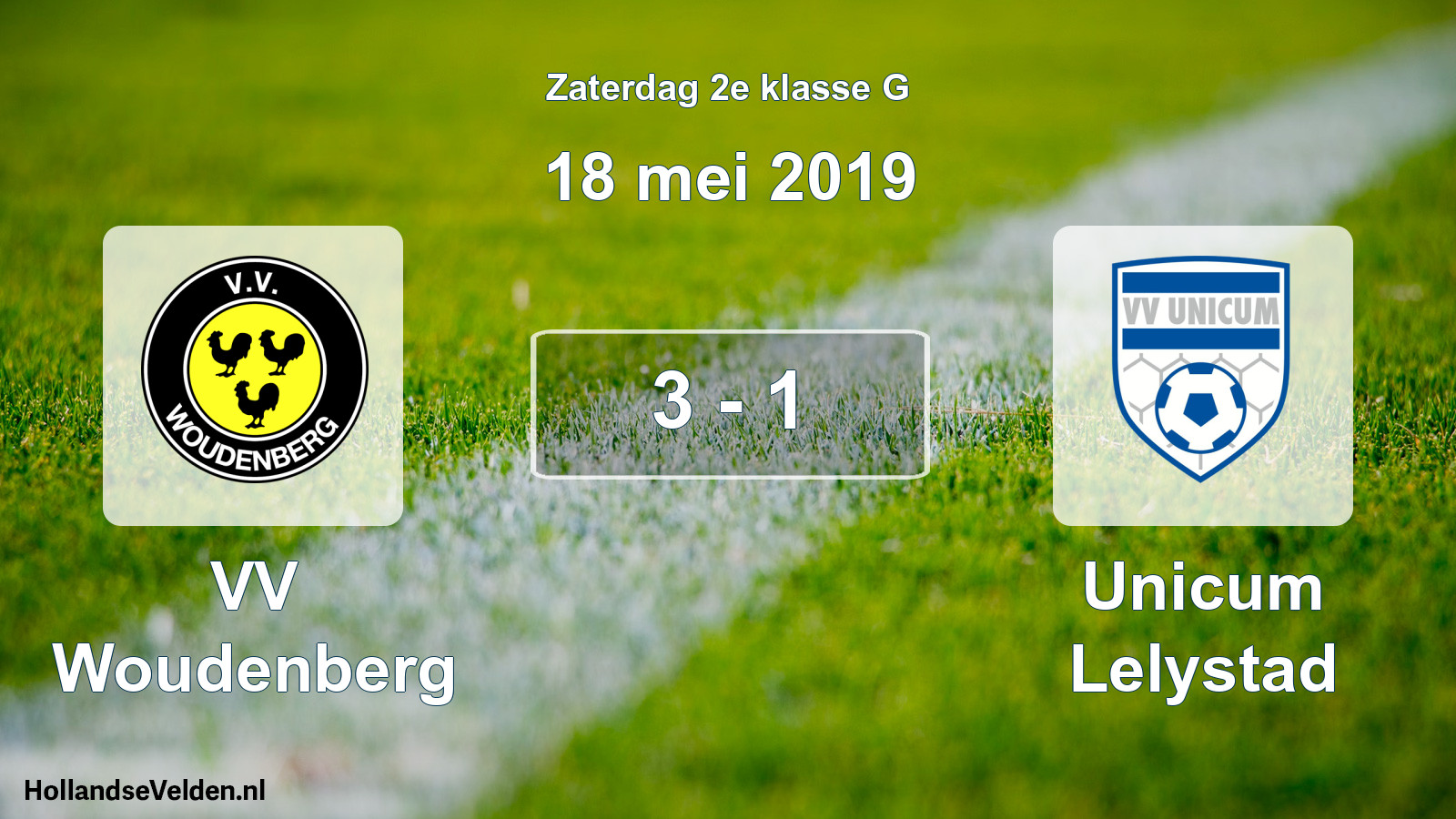 Total number of matches played: VV Woudenberg - Unicum Lelystad 3 - 1 (18 May 2019)