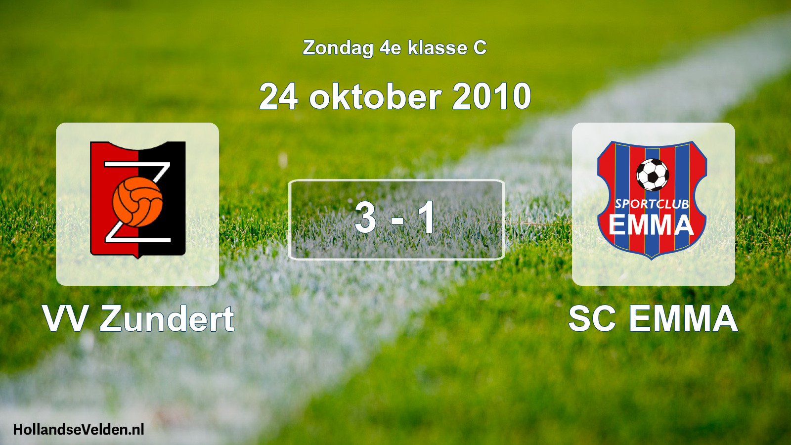 Total number of matches played: VV Zundert - SC EMMA 3 - 1 (24 October 2010)
