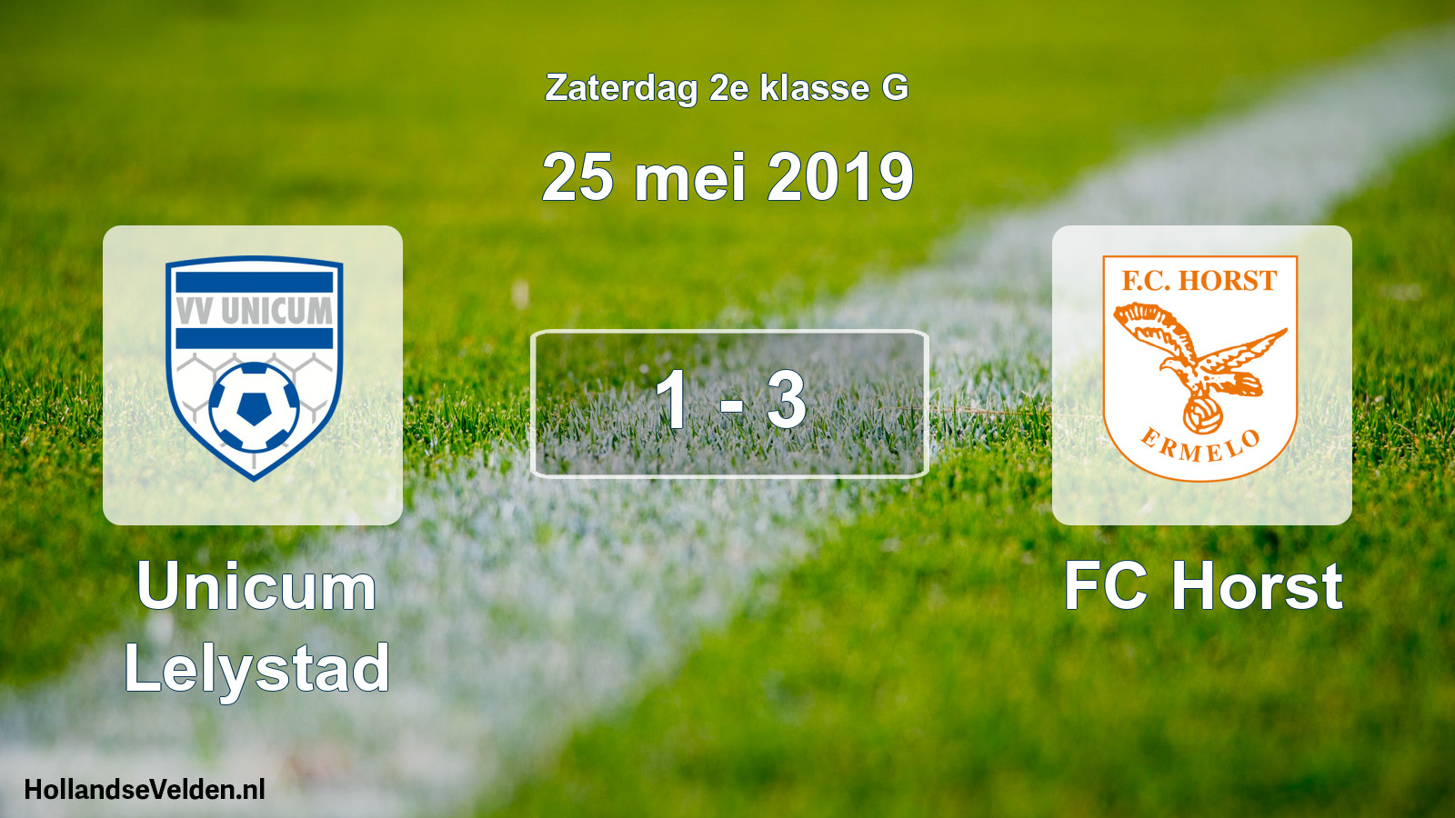 Total number of matches played: Unicum Lelystad - FC Horst 1 - 3 (25 May 2019)