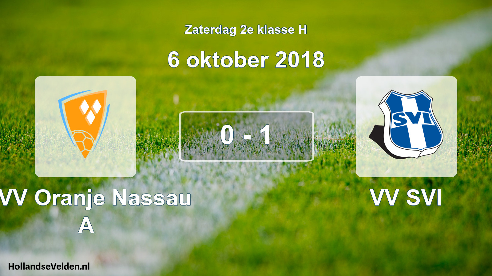 Total number of matches played: CVV Oranje Nassau A - VV SVI 0 - 1 (6 October 2018)