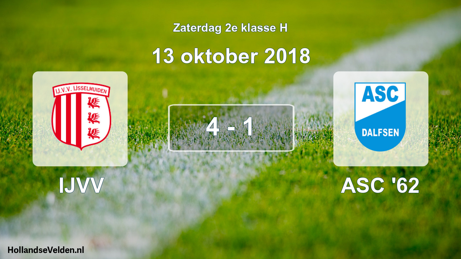 Total number of matches played: IJVV - ASC '62 4 - 1 (13 October 2018)