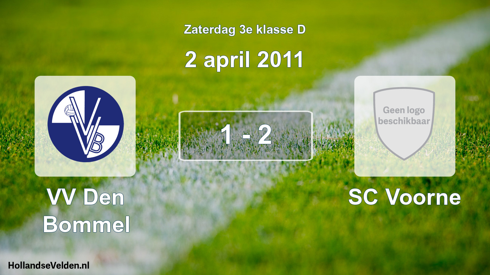 Total number of matches played: VV Den Bommel - SC Voorne 1 - 2 (2 April 2011)